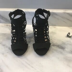 Vince Camuto Black Caged Heels